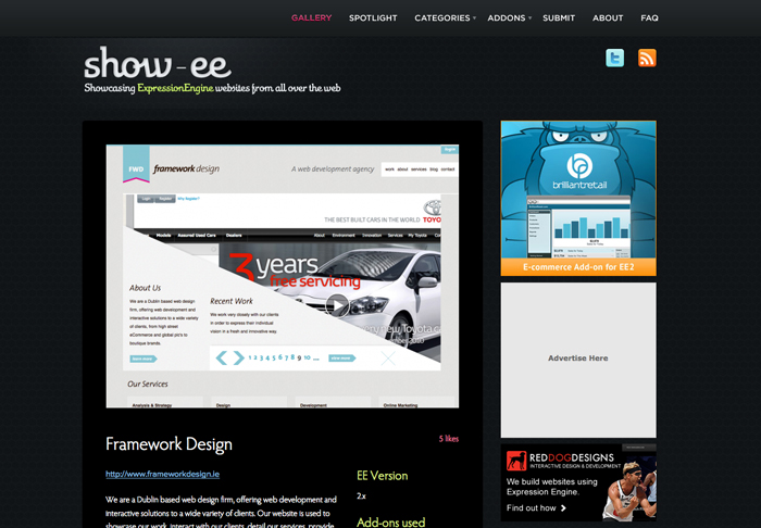Framework Website Gets Featured on Show-EE